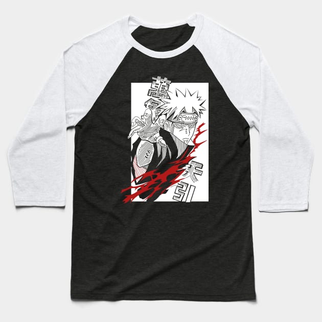 pain akatsuki Anime Fanart Baseball T-Shirt by Planet of Tees